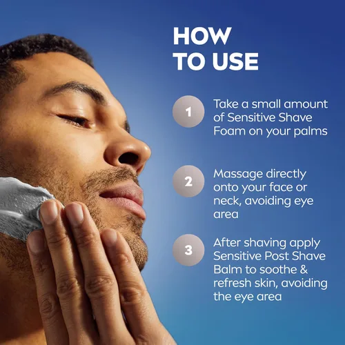 Vista 8 de NIVEA MEN - Espuma de afeitado sensible con vitamina E, extractos calmantes de manzanilla y hamamelis, paquete de 6 latas de 7 onzas