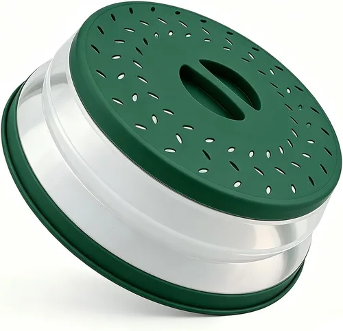 Vista 35 de Cubierta plegable para salpicaduras de microondas, cubierta para platos de microondas con ventilación de vapor, silicona y plástico sin BPA
