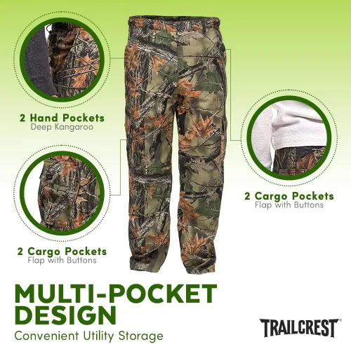 Vista 7 de TrailCrest Pantalones tácticos de senderismo de caza para hombre