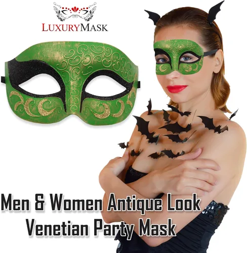 Vista 4 de Máscara de mascarada para hombre, máscara de aspecto antiguo para Halloween, fiesta veneciana, fiesta de máscaras y baile de máscaras