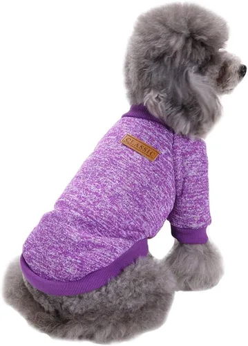Vista 9 de Ropa para mascotas, suéter suave, cálido y grueso, suéter de invierno para perros (talla S, color rosa) Jecikelon pullover pet apparel for dogs