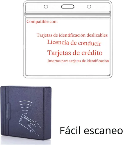 Vista 7 de Soporte para tarjeta de identificación en horizontal con cierre e impermeable.