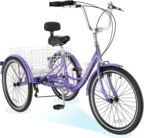 Vista 17 de ABORON Triciclo para adultos, bicicleta de 3 ruedas para adultos, triciclo para adultos, llantas de doble pared, triciclo para mujeres y hombres
