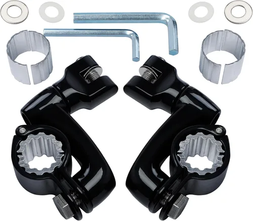 Vista 5 de TCT-MOTORPARTS Soportes de clavijas de pie de barra de carretera negro para Harley Touring 22/25/32/1.378 in