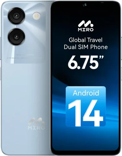 Vista 8 de MIRO Smartphone ultraligero 6.75" pantalla grande 4G+64GB interno (1TB almacenamiento expandible) 13MP AI Dual Cámara 5MP Cámara frontal 4900mAh