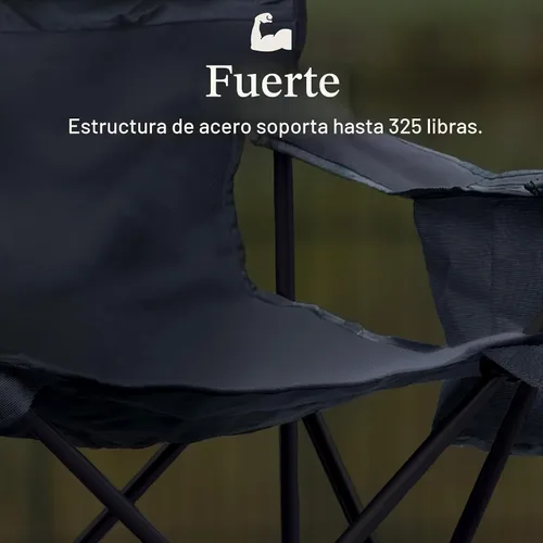 Vista 4 de Coleman Portable Camping Chair with 4-Can Cooler, Cushioned Seat & Back with Side Pockets & Cup Holder, Carry Bag Included, Great for Camping