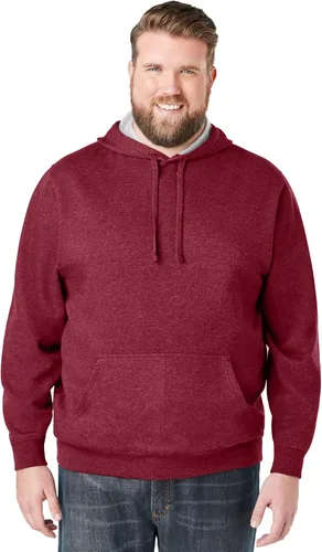 Vista 17 de KingSize Sudadera con capucha de forro polar grande y alta para hombre Negro
