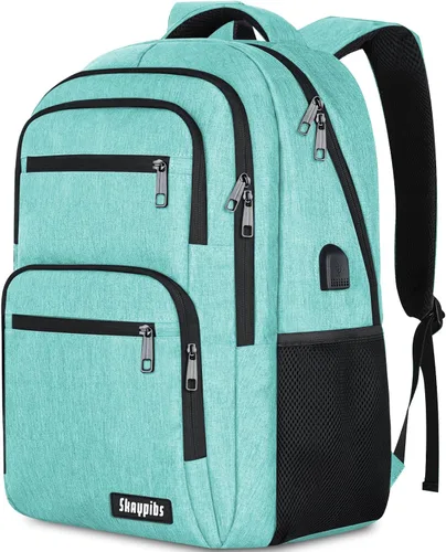 Vista 10 de Skaypibs Mochilas escolares para mujeres, mochilas escolares para niñas, niños y adolescentes, mochilas para laptop de 15.6 pulgadas con puerto