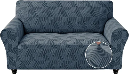Vista 27 de JIVINER - Juego de 2 fundas elásticas para sillas de comedor, fundas geométricas de jacquard para sillas de comedor, fundas lavables para sillas