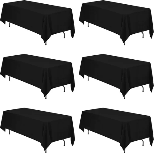 Vista 22 de BRILLMAX - Manteles para mesa rectangular de 6 pies, tela de lino de poliéster, lavable, para boda, recepción, banquete, fiesta de cumpleaños, 60 x