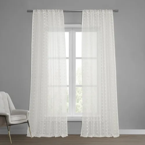 Vista 12 de HPD Half Price Drapes SHCH-11729-84 - Cortina transparente de lino con estampado (1 panel), 50 x 84, Avignon Vine