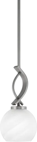 Vista 101 de Toltec Lighting Cavella Stem Colgado Mini colgante, acabado grafito, vidrio de muselina blanca de 4 pulgadas
