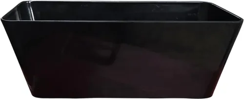 Vista 5 de Maceta de bambú con riego automático de 16 pulgadas, maceta rectangular ecológica para interiores y exteriores, maceta de bambú sostenible con Negro