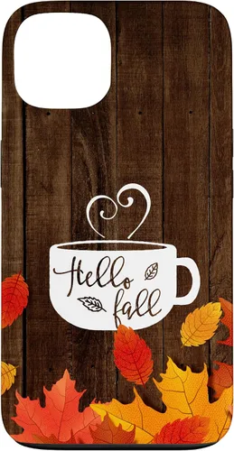 Vista 7 de Hello Fall - Taza de café para iPhone 16, diseño de hojas de otoño