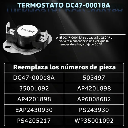 Vista 7 de [Actualizado] DC47-00019A Elemento calefactor para secador SAMSUNG