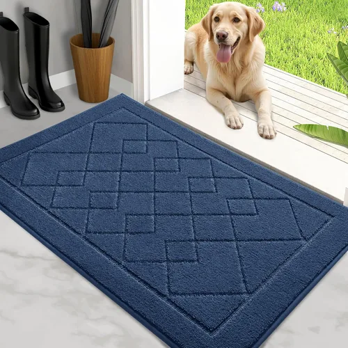 Vista 13 de REFETONE Dirt Trapper Tapete para Puerta de 20" x 32", Tapete Lavable para Interiores con Respaldo de Goma Antideslizante, Resistente a la Suciedad