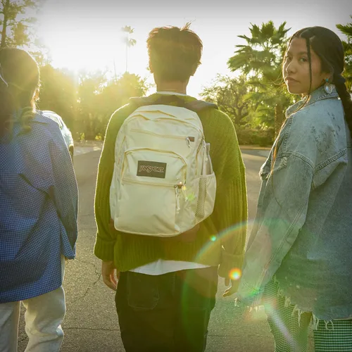 Vista 8 de JanSport Mochila genial con funda para laptop de 15 pulgadas, mochila grande para computadora con 2 compartimentos, correas ergonómicas, Negro