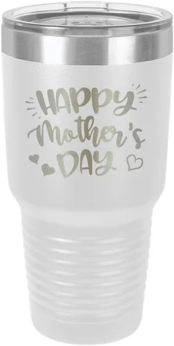 Vista 20 de Taza de viaje con texto en inglés "HAPPY MOTHERS DAY 30 oz Drink Tumbler with Straw " grabado con láser con divertidas citas " Compare con Yeti