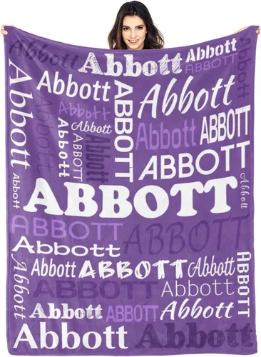 Vista 29 de Ships Next Day Custom Blanket with Name Personalized Throw Blanket for Baby Kid Customized Gifts for Dad, Mom, Grandpa, Grandma, Son, Daughter Algae