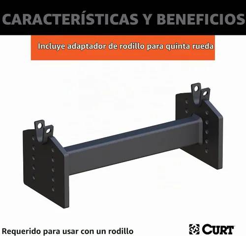 Vista 6 de CURT 16515 E16 - Cabeza de enganche de 5ª rueda solamente, requiere patas o rodillo, 16,000 libras