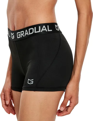 Vista 3 de G Gradual - Pantalones cortos de voleibol de compresión para mujer de elastano 3pulgadas7pulgadas para entrenamiento
