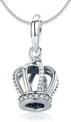 Vista 6 de WOSTU Exquisitos dijes de plata de ley 925 con forma de corazón rosa para pulseras, la llave de corazón, cuentas para mujeres y niñas