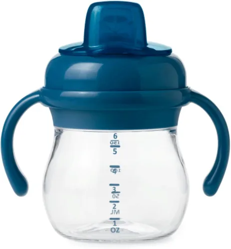 Vista 10 de OXO Tot Transitions - Vaso para sorber de boquilla suave con asas extraíbles, 6 onzas, flor Blossom