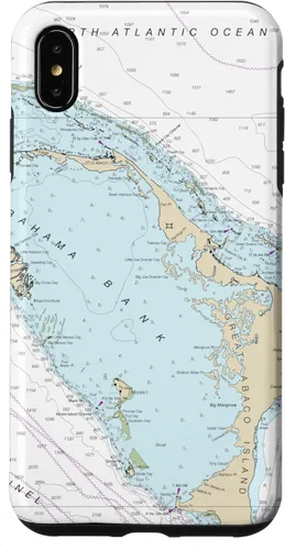 Vista 11 de iPhone 16 Nautical Chart - Abaco Islands, Bahamas, Caribbean Case