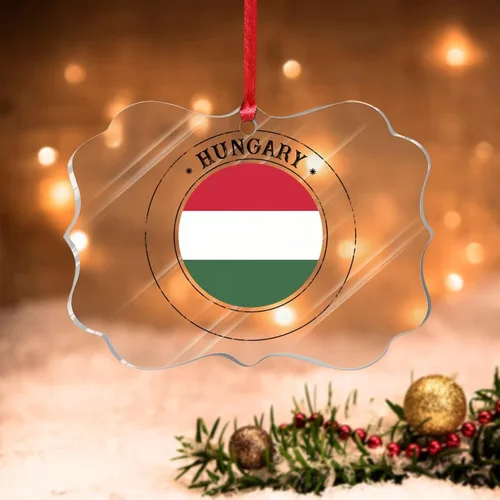 Vista 38 de Bandera de Hungría, adornos para árbol de Navidad, bandera nacional de Hungría, decoración de Navidad, adorno acrílico, recuerdo de Navidad, amantes