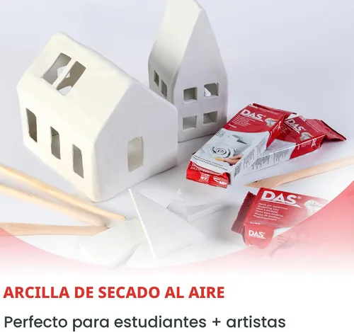 Vista 2 de Arcilla modeladora de endurecimiento al aire DAS, bloque de 1 kg, color blanco (387500)