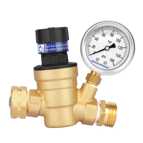 Vista 12 de MEASUREMAN Latón sin plomo, regulador de presión de agua, 2 piezas, reductor de presión para cámper, remolque, RV, jardín, sistema de plomería