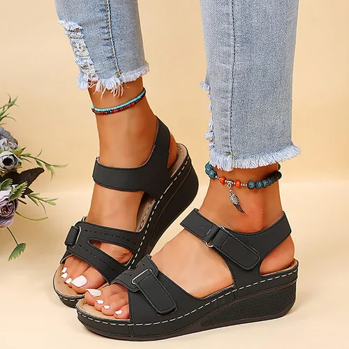 Vista 5 de Sandalias ortopédicas a la moda para mujer, sandalias para caminar con soporte de arco antideslizantes y cómodas, sandalias informales, sandalias