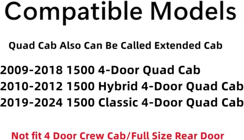 Vista 4 de Puerta trasera derecha del pasajero Puerta de cristal de la puerta trasera compatible con Dodge Ram Pickup 1500 4 puertas Quad Cab modelos 2009-2018