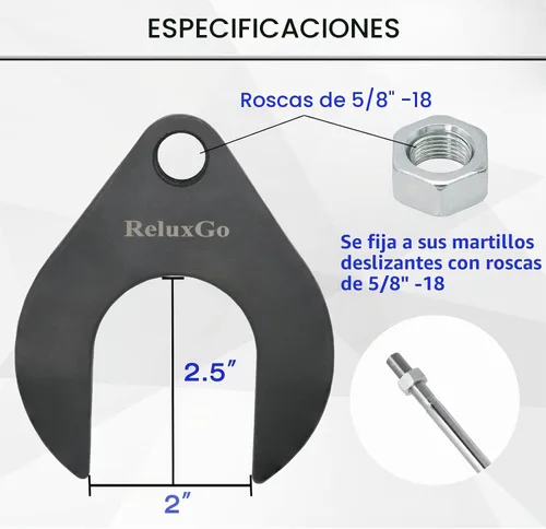 Vista 4 de Herramienta de extracción de eje CV interno ReluxGo de 48 mm con tuerca, accesorio de polea de eje de transmisión delantero, se ajusta a martillos