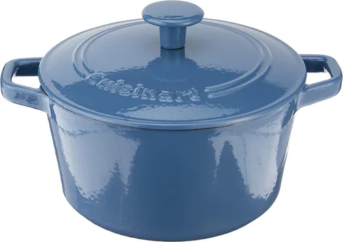 Vista 3 de Cuisinart Cazuela de 3 cuartos de galón, cubierta, esmaltada azul provencial