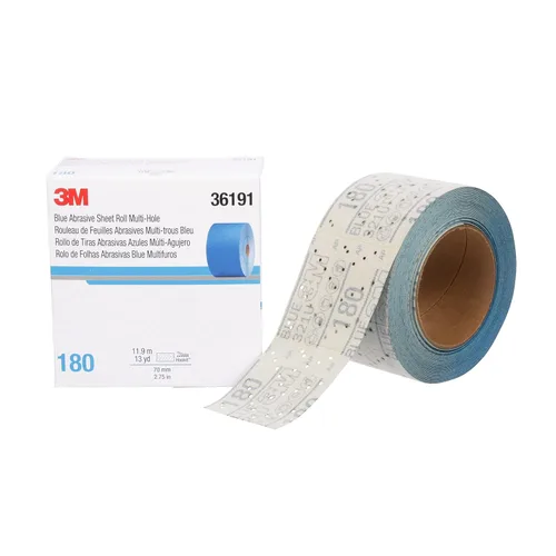 Vista 27 de 3M 3M-36142 Hookit disco abrasivo azul multi-agujero, 3" 80 Grado 50 discos, para aplicaciones de carrocería automática, preparación de pintura