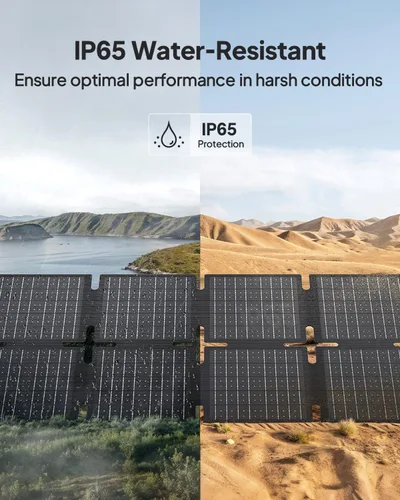 Vista 6 de BLUETTI Panel solar de 60 W, 60 vatios para generador solar manos libres, 1 manos libres, 2 AC2A, cargador solar plegable para senderismo, camping