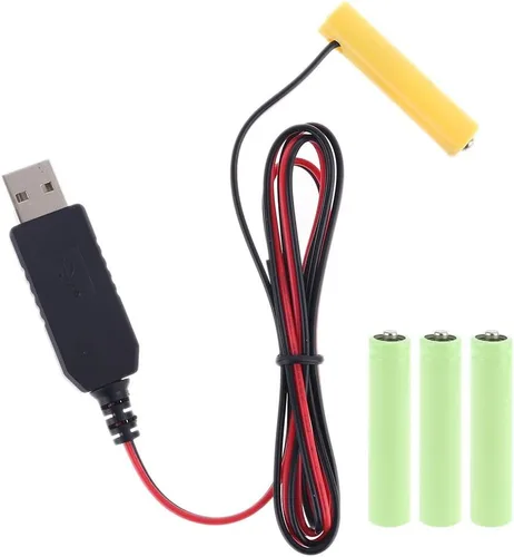 Vista 11 de tegongse LR6 AAA Eliminador de Batería 2M Cable de alimentación USB Reemplazar 1-4 pilas AAA - 1.5v/3v/4.5v/6v 2AAA