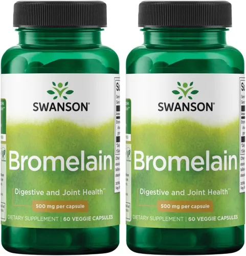 Vista 6 de Bromelina Swanson Máxima Fuerza, 500 mg, 60 cápsulas vegetales An Enzyme Derived from Pineapple That Aids Digestion and Absorption, Delivers Joint