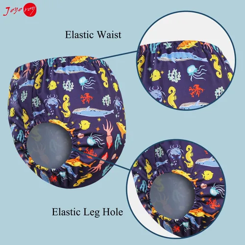 Vista 3 de Joyo roy 6 piezas de pañales de tela impermeable, ropa interior de plástico reutilizable para niños pequeños, fundas de pañales para niños, ropa