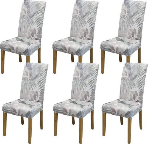 Vista 31 de Fundas para Sillas de Comedor, Juego de Fundas para Sillas de Comedor de 4 Piezas, Fundas Elásticas para Sillas de Cocina, Fundas para Sillas