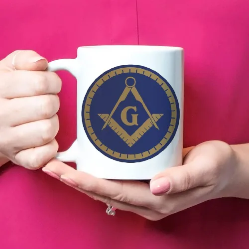 Vista 4 de Fonhark - Taza masónica, cuadrado y brújula con símbolo masonero, taza de Logia Masonería, Prince Hall Brother Master Mason, taza de café novedosa