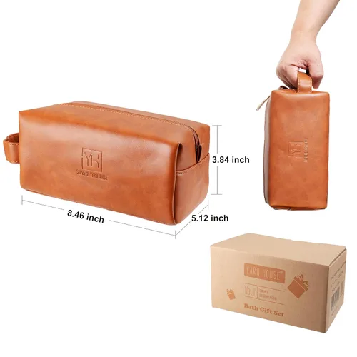 Vista 6 de Yard House Canasta de regalo de baño y cuerpo de lujo para hombres - Sándalo ahumado - Kit de cuidado de la piel totalmente natural para hombres