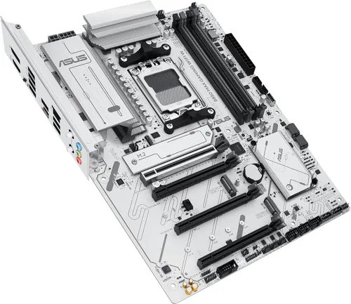 Vista 6 de ASUS B850 MAX Gaming WiFi W - Placa base AMD AM5 ATX, PCB blanco, DDR5, PCIe 5.0 listo, 3X M.2, Wi-Fi 6E, LAN de 2.5 Gb, USB 10 Gbps tipo C