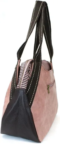 Vista 7 de CHALA Bolso de mano de hombro rosa con llavero de perro y monedero (Pug), Pug