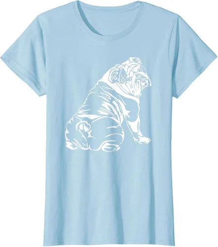 Vista 22 de Gracioso Bulldog Inglés playera perro Hund playera regalo, Azul (Heather blue)