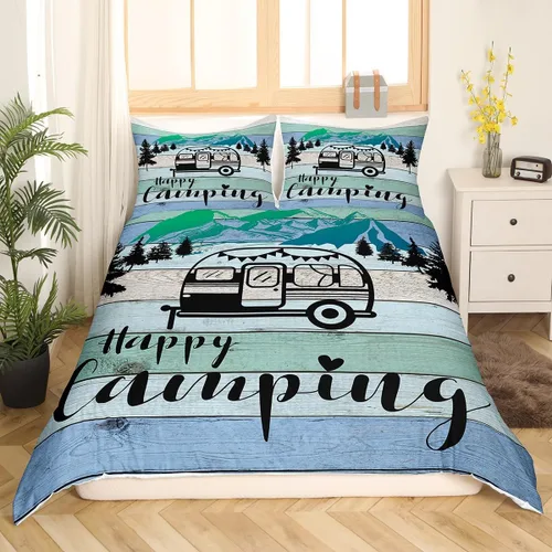 Vista 10 de Erosebridal Camper Bedding - Juego de ropa de cama de 2 piezas, estilo rústico de granja, juego de ropa de cama de campamento para adolescentes