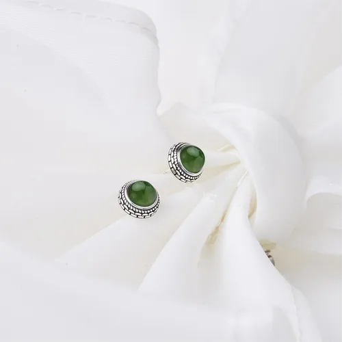 Vista 91 de Aretes de plata de ley con piedra natal de cristal real, joyería para mujer, moda occidental 925, envejecida, bohemia, hecha a mano, el mejor regalo