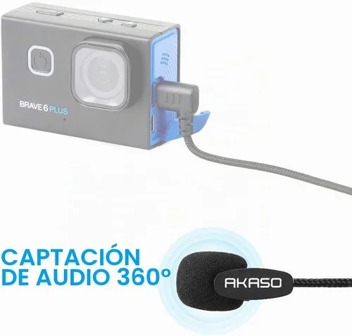 Vista 6 de AKASO Micrófono externo Brave 7/Brave 8/Brave 6 Plus solo cámara de acción (puerto tipo C)