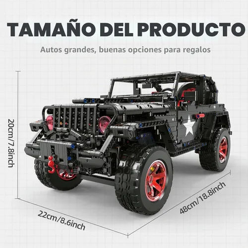 Vista 3 de RC Off-Road SUV Wrangler Black Warrior Building Kits, 1/8 Scale Truck Car